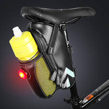 Saco de sela da bicicleta com garrafa de água bolso à prova dwaterproof água mtb bicicleta sacos traseiros ciclismo assento traseiro saco da cauda acessórios da bicicleta 2024 - compre barato