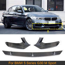 Carbon Fiber Car Front Bumper Lip Spoiler Splitter for BMW 5 Series G30 G38 M Sport 2017 2018 2019 Car Sticker Spoiler 3PCS/SET 2024 - buy cheap