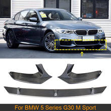 Spoiler de fibra de carbono para bmw, dianteiro, para bmw 5 series g30 g38 m sport 2017 2018 2019, adesivo de carro 3 tamanhos 2024 - compre barato