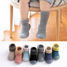 New Children mid-tube nonsilp sock shoes Imitation cashmere baby toddler floor shoes winter plus velvet thickened booties 2024 - buy cheap