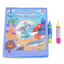 Água mágica desenho livro & 2 caneta pano de água para colorir placa doodle esteira para crianças brinquedos educativos aprendizagem presentes 2024 - compre barato