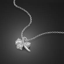 Women 100% 925 Sterling Silver Necklace Delicate Dazzling Zircon Clover Pendant Choker Elegant Fashion Jewelry Gifts 2024 - buy cheap