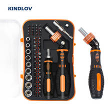 Kindlov-conjunto de chaves de fenda magnéticas, 61 em 1, ferramentas manuais, com catraca ajustável, bits para soquete de precisão 2024 - compre barato