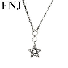 FNJ Star Pendant Necklaces 925 Silver 48cm Link Chain Fine Original S925 Silver Women Necklace for Jewelry Making 2024 - buy cheap