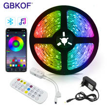 RGB Bluetooth Music LED Strip Light SMD 2835 5050 DC12V Waterproof 5m 10m Diode Ribbon Flexible RGB Lighting Tape +Adapter Plug 2024 - buy cheap