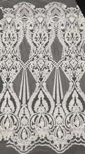 Requintado vestido de noite/vestido de casamento design tecido de lantejoulas bordado francês malha laço tecido lantejoulas africano renda nigéria 2024 - compre barato