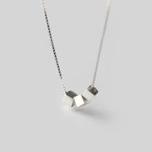 Modian Горячая продажа Настоящее серебро 925 проба квадратный куб скраб Мода Шарм цепь кулон ожерелье для женщин серебряные ювелирные изделия 2024 - купить недорого