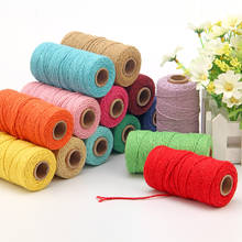 2mm Rope Twisted-Cord 100% Cotton Rope Colorful Twine Macrame Cord String Thread For Wedding Party Decor DIY Cord Twine Rope 2024 - buy cheap