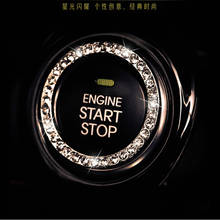 40mm/1.57" Bling Diamond Decorative Ring Accessories Car Sticker Auto Start Switch Button Decor Rhinestone Ring Circle Trim 2024 - buy cheap