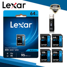 Lexar-tarjeta de memoria SD Original 633x, SDXC, UHS-I, V30, U3, Class10, 512GB, 256GB, 128GB, 64GB, almacenamiento de alta velocidad para cámara 2024 - compra barato