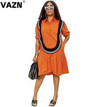 VAZN-Vestido corto informal de verano, prenda elegante de manga corta con cuello redondo, estilo playero, 2020 2024 - compra barato