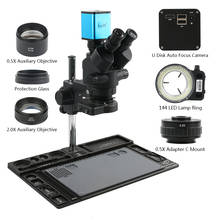 Sony imx290 foco automático câmera de foco automático + 3.5x-90x zoom trinocular microscópio estéreo para telefone cpu reparação solda 2024 - compre barato