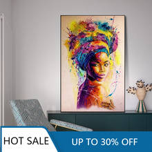 Canvas Painting African Black Woman Graffiti Art Posters Prints Abstract African Girl Wall Art Wall Decor Aesthetic Home Decor 2024 - buy cheap