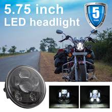 5.75 Inch for Harley-Davidson LED Headlight for Sportster Dyna Iron 883 Touring Halo Ring High Low Beam Motorcycle Light 2024 - buy cheap