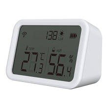 Neo tuya-termômetro e higrômetro zigbee com sensor de temperatura e umidade, interno, com tela lcd, suporta alexa e assistente do google 2024 - compre barato