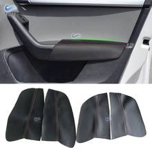 For Skoda Octavia 2015 2016 2017 Microfiber Leather Interior Door Armrest Panel Cover Protection Trim 2024 - buy cheap