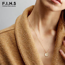 F.I.N.S-colgantes minimalistas Vintage para mujer, collar de acero inoxidable, gargantilla de cadena de oro de tres tonos 2024 - compra barato
