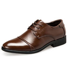 Новые Мужские модельные туфли оксфорды, деловая официальная обувь Мужская Свадебная кожаная офисная обувь, простой стиль, Качественная мужская обувь на шнуровке, размеры 38-48 2024 - купить недорого