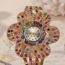 Fashion Women Rhinestone Watches Ladies Flower Bracelet Quartz Wristwatches Women Dress Watches Clocks Relogio Feminino Gifts 2024 - buy cheap