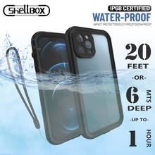 Shellbox caso do telefone à prova dwaterproof água para o iphone 12 11 pro max à prova de choque mergulho dustproof capa para iphone 7 8 plus xr xs max casos 2024 - compre barato