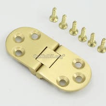 Brand New 12PCS Pure Brass Butler Tray Flip Hinges Round Edge Folding Flap Hinges Hidden Folding Table Parts w Screws 2024 - buy cheap