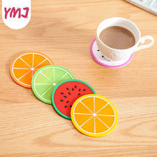 Silicone Coaster Mini Round Fruit Pattern Drink Coaster Hot Drink Holder Hot Coffee Tray Desktop Insulation Pad Cute Creative 2024 - buy cheap