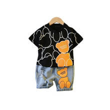 Nuevos niños de verano de dibujos animados ropa de bebé niños niñas Casual T camisa pantalones cortos 2 unids/set niño bebé niño ropa de chándal de algodón 2024 - compra barato