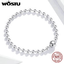 Wostu Bracelets 100% 925 Sterling Silver Simple Beads Bangles & Bracelets For Women Fine Party Jewelry Gift DXB208 2024 - buy cheap