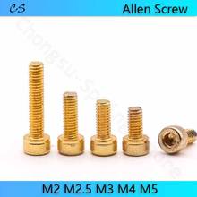 Grade 12.9 Screws Bolts M2 M2.5 M3 M4 M5 Allen Screw Hex Socket Knurled Cap Cup Head Screw Titanium Gold Plated Bolts 2024 - buy cheap