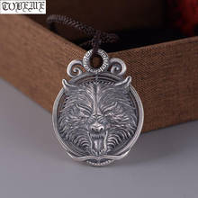 100% 925 Silver Handcrafted Wolf Pendant Necklace 925 Sterling Power Wolf Man Pendant Good Luck Pendant Punk Jewelry 2024 - buy cheap