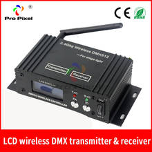 Transmissor dmx 2.4g, sem fio, lcd, receptor para luz de palco e controle dmx, 1 peça 2024 - compre barato