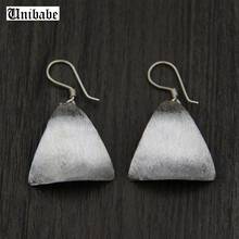 925 Sterling Silver Minimalist Brushed Dangle Drop Slim Thin S925 Earrings Handcrafted Silver Earring 2024 - buy cheap