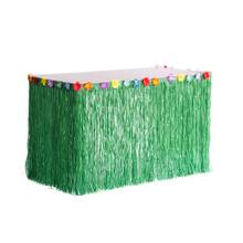 Hawaiian table skirt DIY 75cm Plastic Luau Flower Grass Skirt Beach Wedding/Party Garden Decoration Hibiscus Tablecloth 2024 - buy cheap