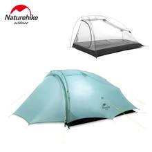 Naturehike tenda de acampamento para 2 pessoas, tecido portátil e leve, compacto e grande espaço, 20d, de nylon e gel de sílica, à prova d'água 2024 - compre barato