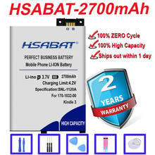 HSABAT 100% Tested 170-1032-00 High Quality 2700mAh Battery for Amazon Kindle 3 III Keyboard eReader D00901 Graphite In Stock 2024 - buy cheap