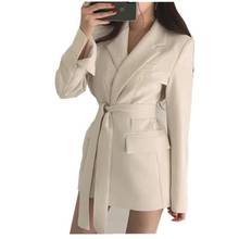 Fashion Blazer women jacket female autumn New Retro belt casual temperament Loose suit women jacket female Blazer women 2024 - buy cheap