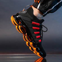 Sapatos masculinos de malha com ponteira de peixe, calçados esportivos e de corrida com parte inferior vermelha para homens, tamanho grande 39-47 2024 - compre barato