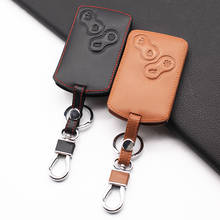4 buttons High Quality Leather Key Case Cover Protector For Renault Clio Megane Logan 2 3 koleos Scenic Card Car-Styling 2024 - buy cheap