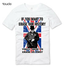 Белая футболка с изображением Уинстона Черчилля против пробуждения 2024 - купить недорого