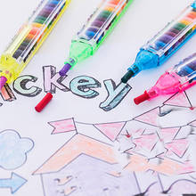 Lápis de cera colorido para crianças, lápis criativo educativo em 20 cores para desenho diy, material escolar, 1 peça 2024 - compre barato