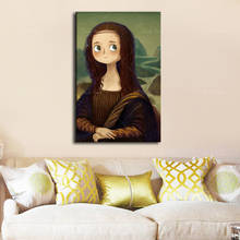 Bonito retro famoso pintura mona lisa pintura da lona da parede nórdico cartazes e impressões arte da parede para a decoração casa 2024 - compre barato