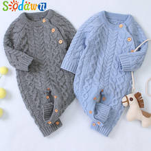 Sodawn Baby Clothes Newborns Fashion Baby Boy Girl Winter Button Sweater Knitted Jumpsuit Long Sleeve Romper Warm Infantis 2024 - buy cheap