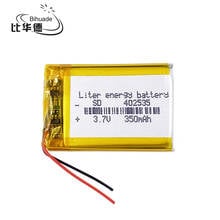 Li-íon li-polímero do li-íon do litro 402535 3.7 v 350 mah para o fone de ouvido de bluetooth pulseira relógio de pulso caneta gps mp3 mp4 brinquedos pequenos sa2825 2024 - compre barato