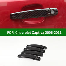 Для Chevrolet Holden Captiva Daewoo Winstorm 2006-2011 черный углеродное волокно автомобиля боковая дверная ручка Крышка отделка 2007 2008 2009 2010 2024 - купить недорого