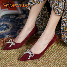 Yqmsyna sapatos femininos de salto fino, calçados de salto fino com nó em borboleta ponta, feitos à mão, elegante para festa, as16, primavera/outono 2024 - compre barato
