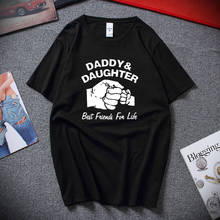 Camiseta con estampado divertido de papá e hija, mejores amigos para la vida, regalo para el Día del Padre, camisetas de manga corta de algodón para hombre 2024 - compra barato