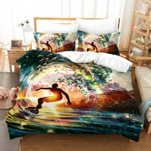 Print Swimming Skiing Duvet Cover Set 240x220 new  Cotton Bed Linen Bedclothes Bed Set US King Double Size Bedding Sets Boys 2024 - buy cheap