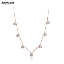 JeeMango Trendy Bohemia Stainless Steel CZ Crystal Love Circles Choker Necklaces For Women Chic Charm Pendant Necklace JN19205 2024 - buy cheap