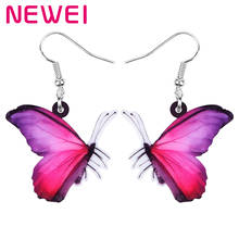 NEWEI Acrylic Purple Morpho Butterfly Insect Earrings Long Animal Dangle Drop Jewelry Women Girl Summer Charm Accessories 2024 - buy cheap