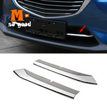 2016 2017 2018 For Mazda cx-3 cx 3 Car ABS Chrome Front Grille Trims Front Bumper Air-inlet Grille Accessories Stickers 2pcs/set 2024 - buy cheap